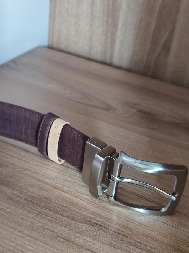 Ceinture réversible homme naturel et marron