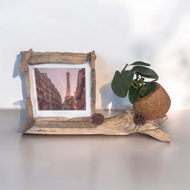 Porte photo bois flotté 