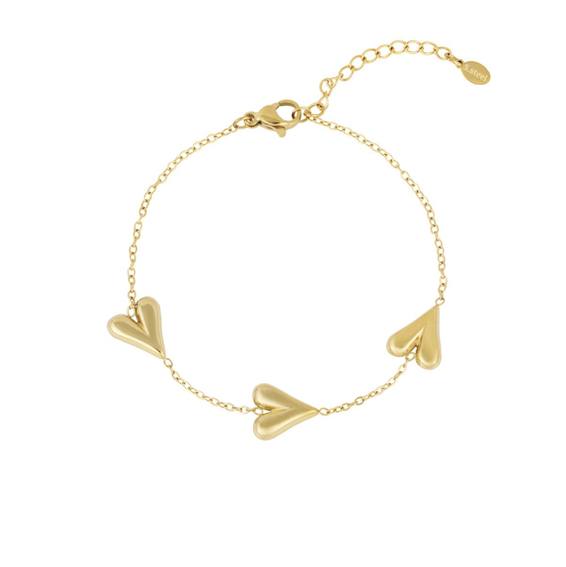 Armband goud hartjesdag 