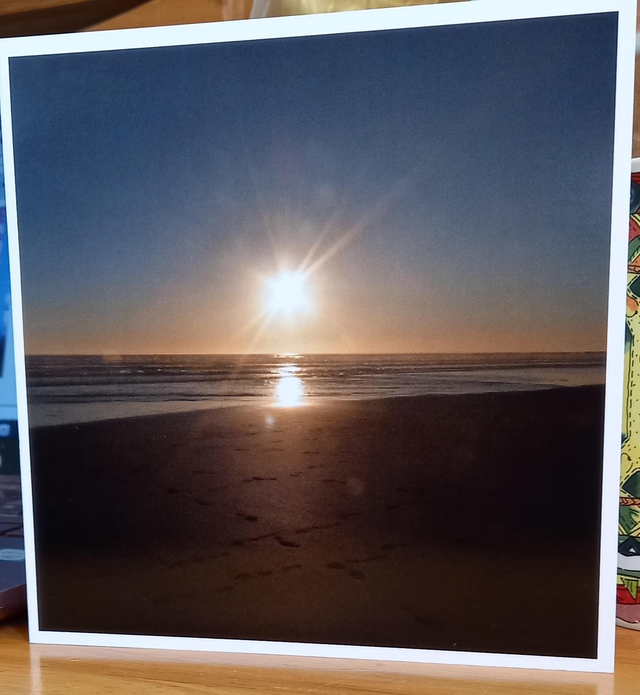 Beach sunset blank card 