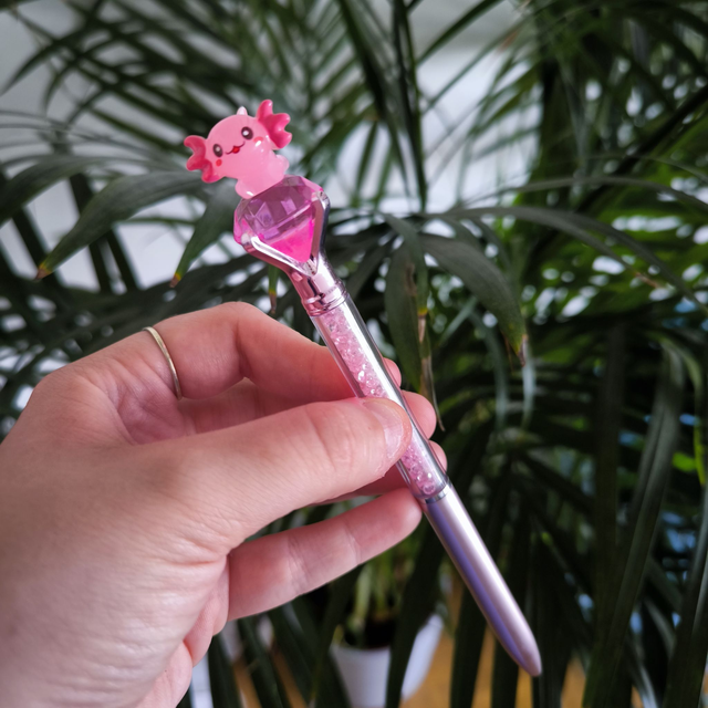 Stylo baguette magique - Axolotl rose (rose)