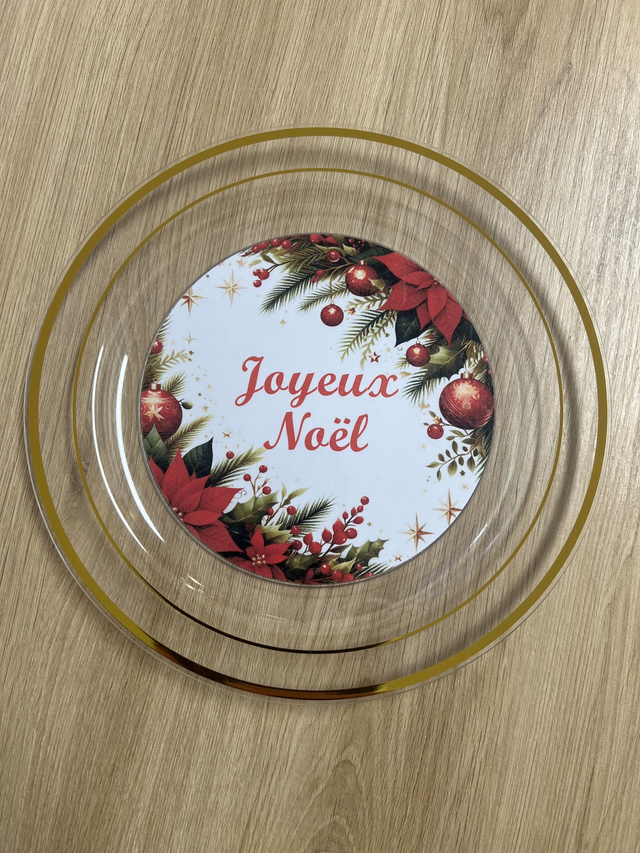 Assiette réutilisable personnalisée Noel 