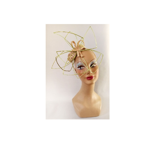 Chapeau mariage beige vert original