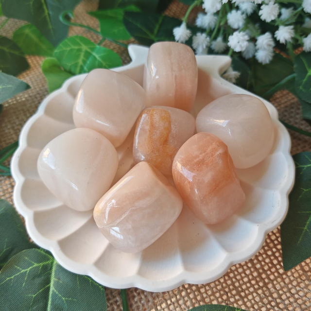 pierre roulée aventurine pêche cubique 20 à 40mm