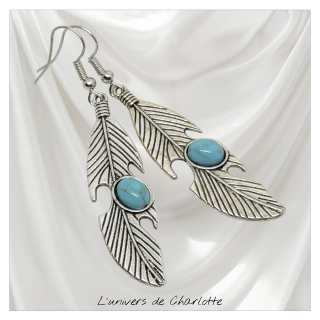 Boucles d&#039;oreilles &quot;Plume&quot; BO-116