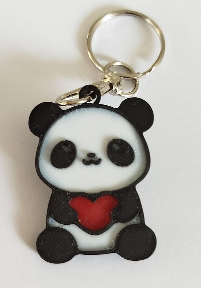 porte clef panda coeur