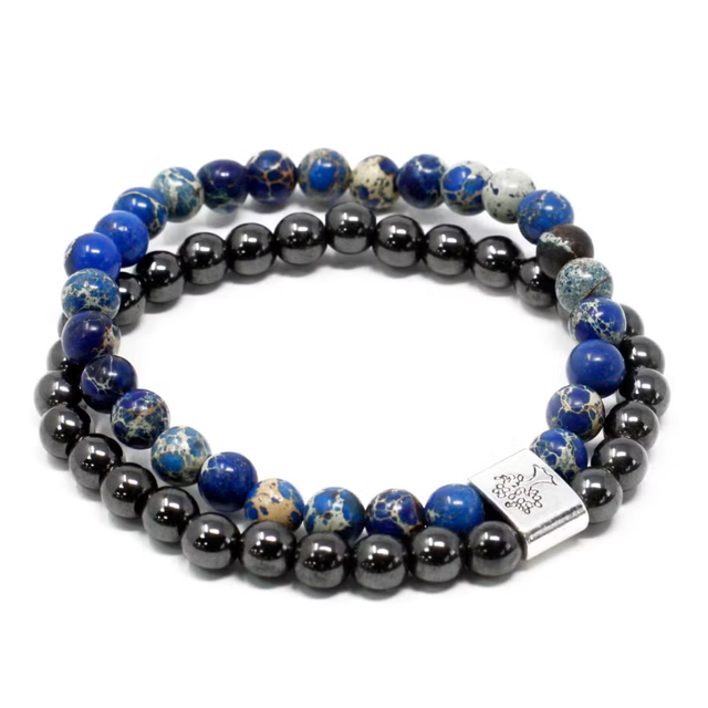Magnetic sodalite gemstone bracelet