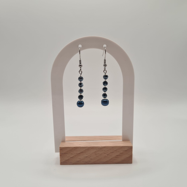 Victoria bleu/argenté (Boucles d'oreilles)