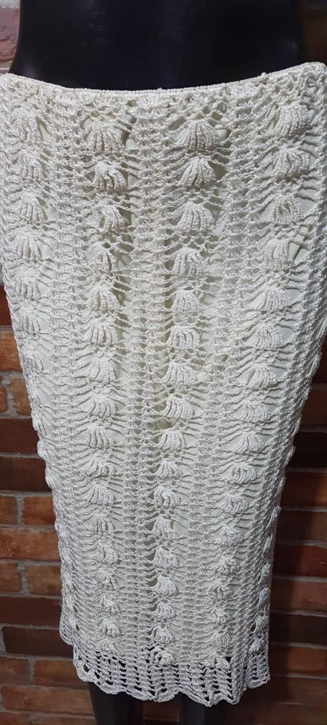 Saia Croche Branca T/40