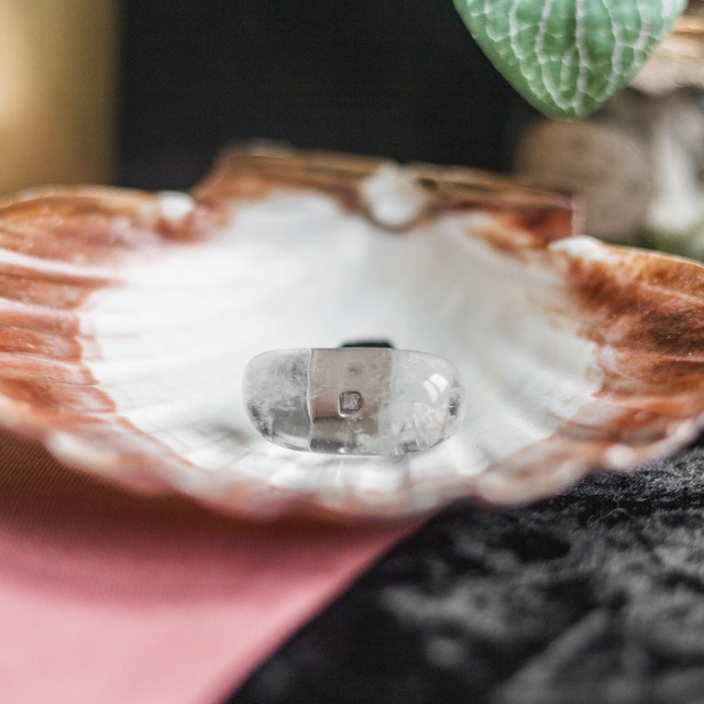 Clear Quartz Car Vent Clip Tumble