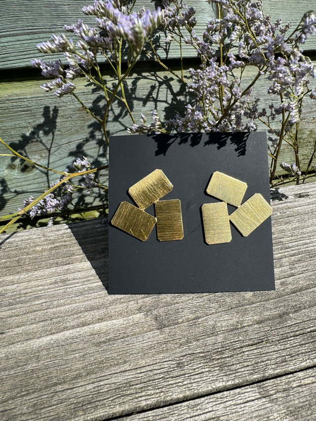 Statement earrings - brass