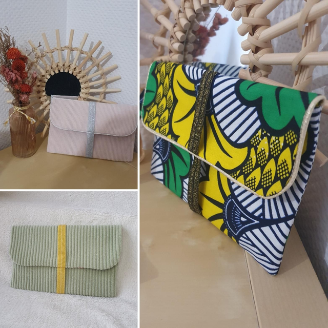 Pochette Jeannette Velours / Wax à personnaliser