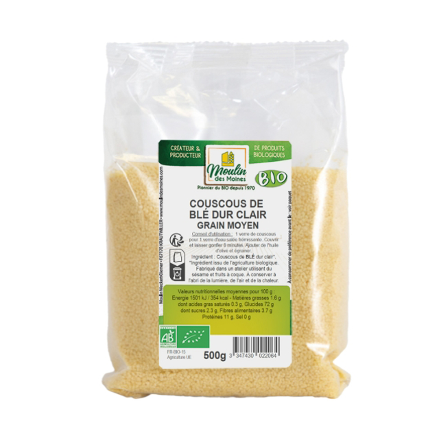 Couscous de blé dur clair bio - 500gr