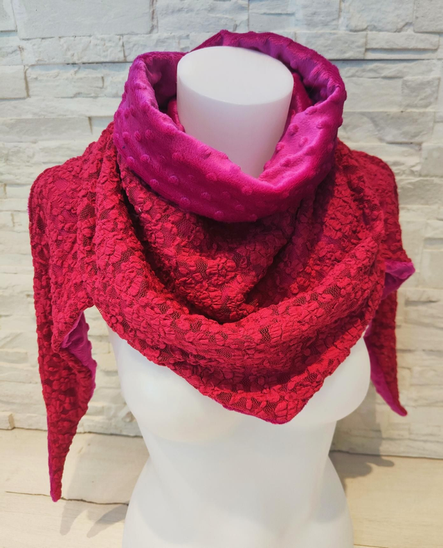 Chèche chaude Collection Dentelle fushia 