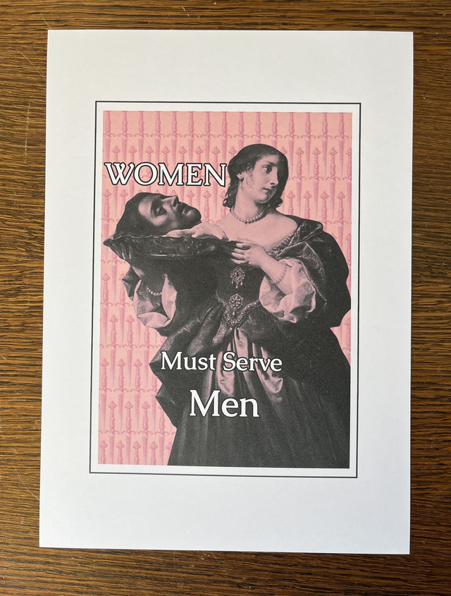 Card "Women Must Serve Men"