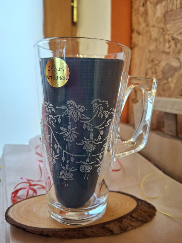 Mug verre Fuschias