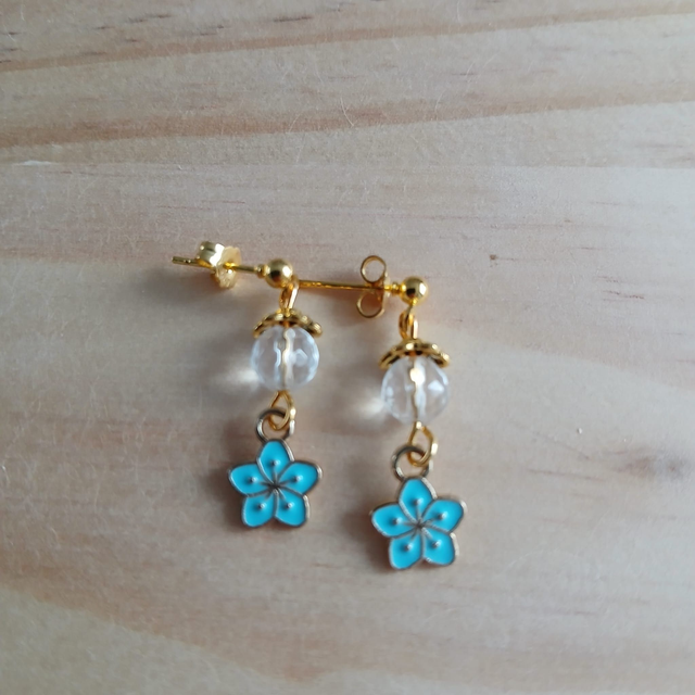 Meisjes oorbellen met Bergkristal “Kristal Bloem” (3.053)