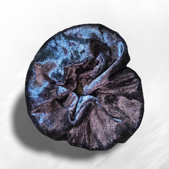 Chouchou XL velours bleu marine 