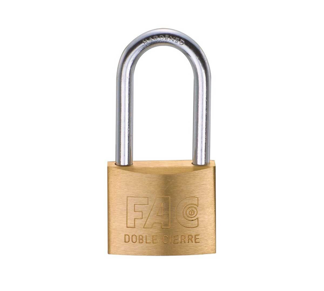 Candado Arco largo latón  FAC  (blister)