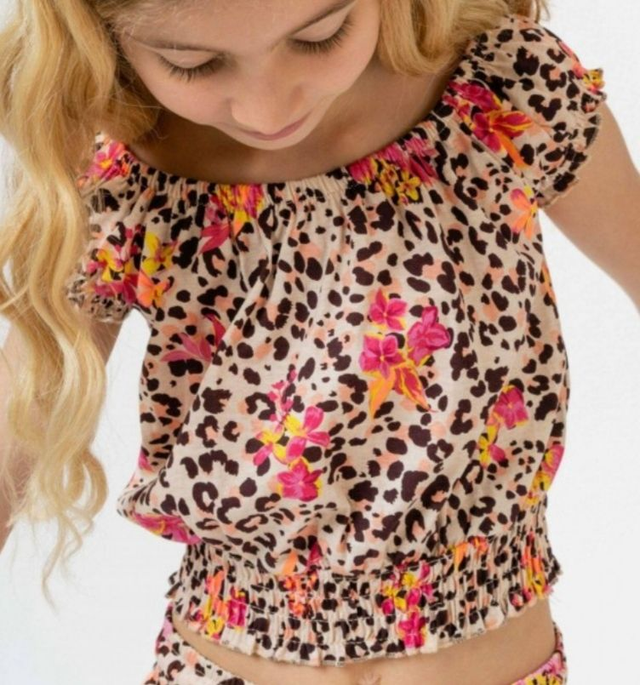 Blouse courte fille 4-5 ans (Terranova)