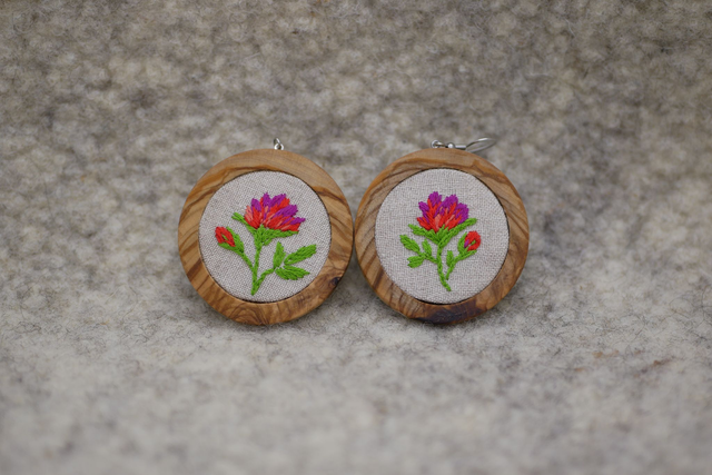 Boucles d'oreille Rose rouge