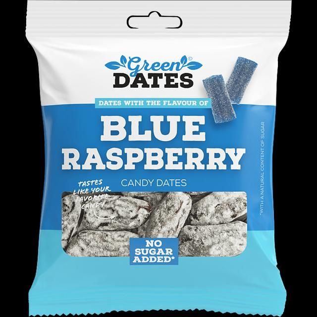 Green Dates Blue Raspberry Flavour Candy 90 Gr