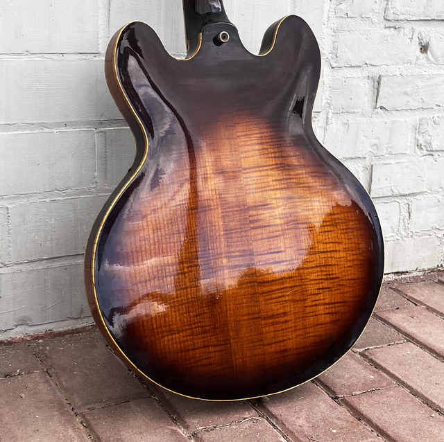 1978 Greco SA-900 (Gibson ES-335 MADE IN JAPAN LAWSUIT-era) with FLAME MAPLE ... this is a '59 "Burst" Killer ... with HARD Case