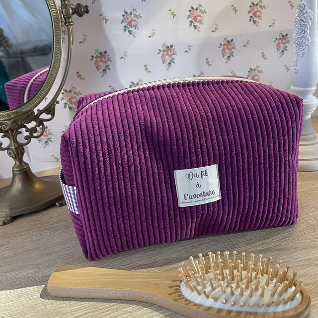 Trousse de toilette velours côtelé