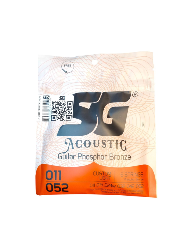 715 - Encordoamento Cordas Violão Aço 0.11 Phosphor Bronze SG Strings 