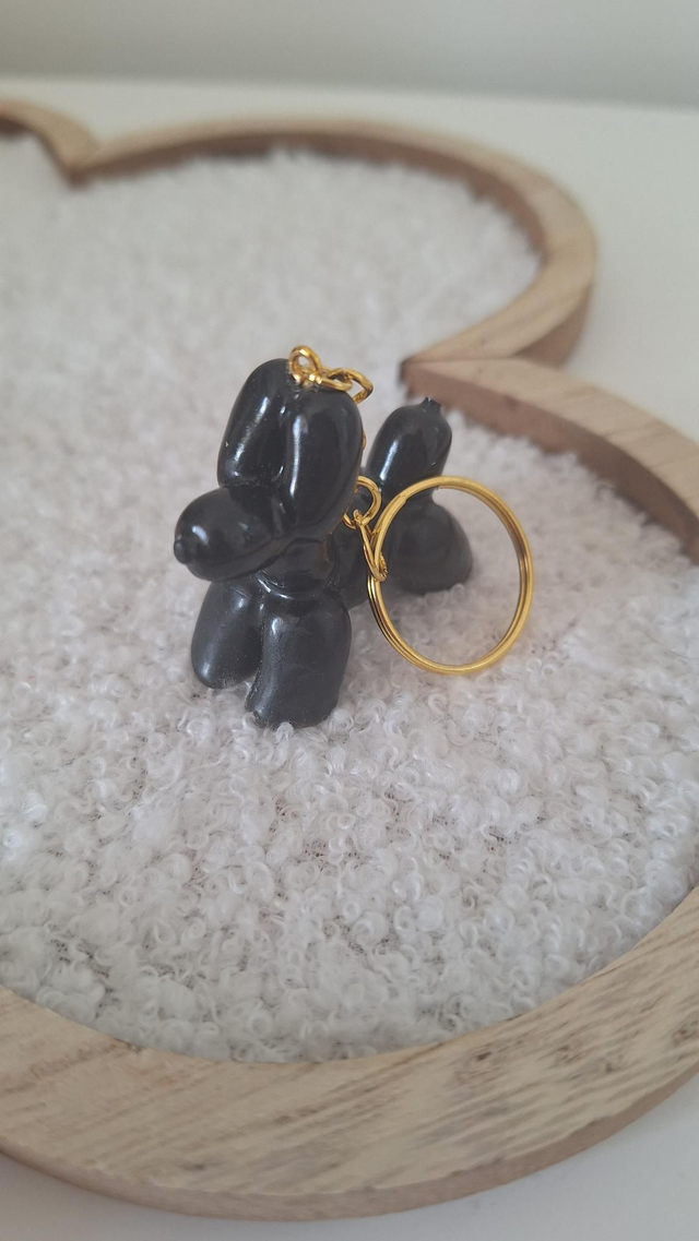 Seconde chance porte clefs chien noir