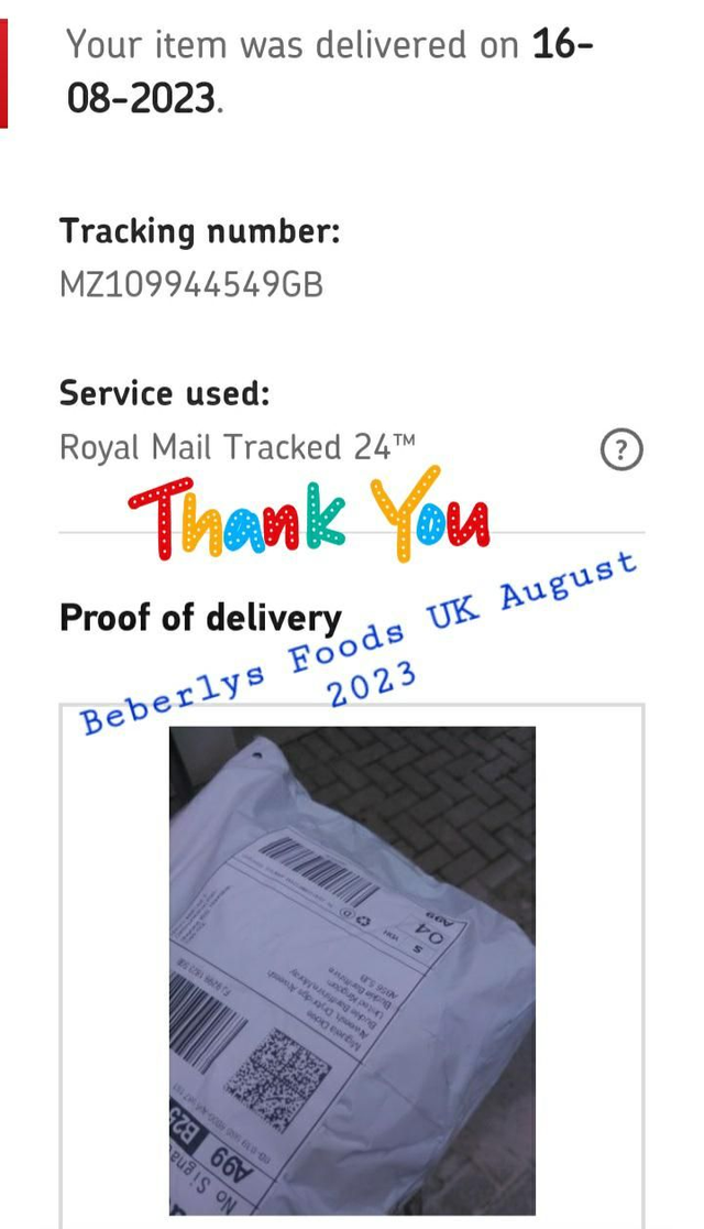 PROOF OF DELIVERY: MRS MIGUELA ( Aberdeenshire- August 2023)