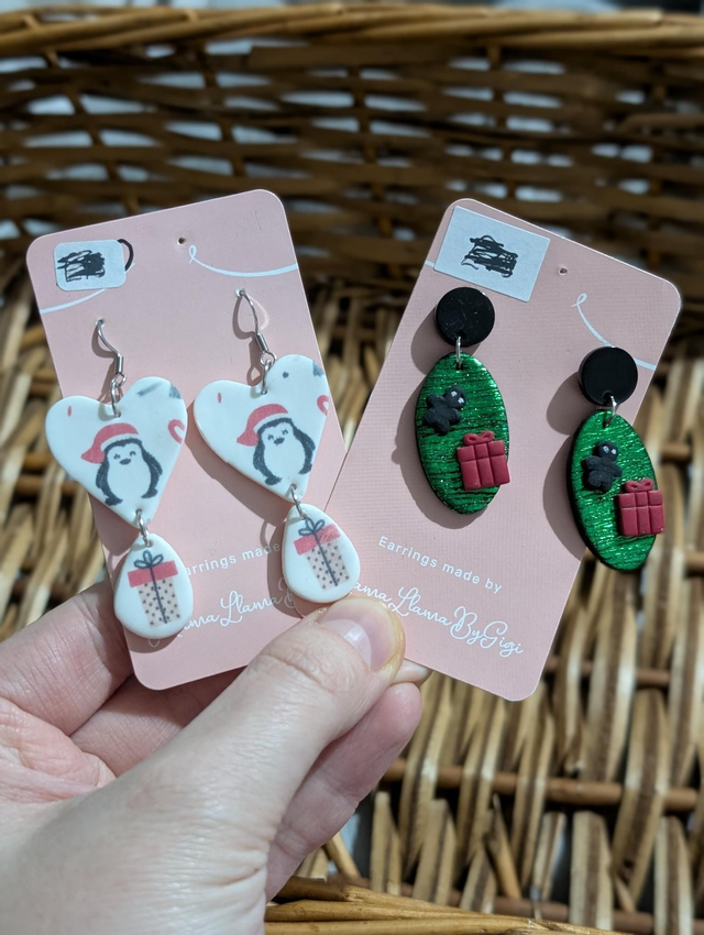 Polymer clay earrings Christmas 3