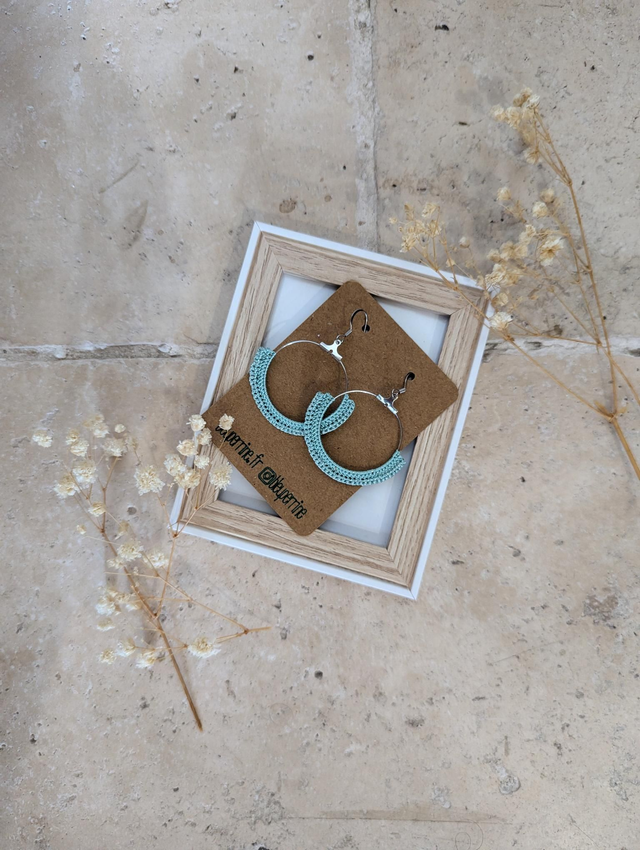 Créoles bleu sarcelle métallisé 