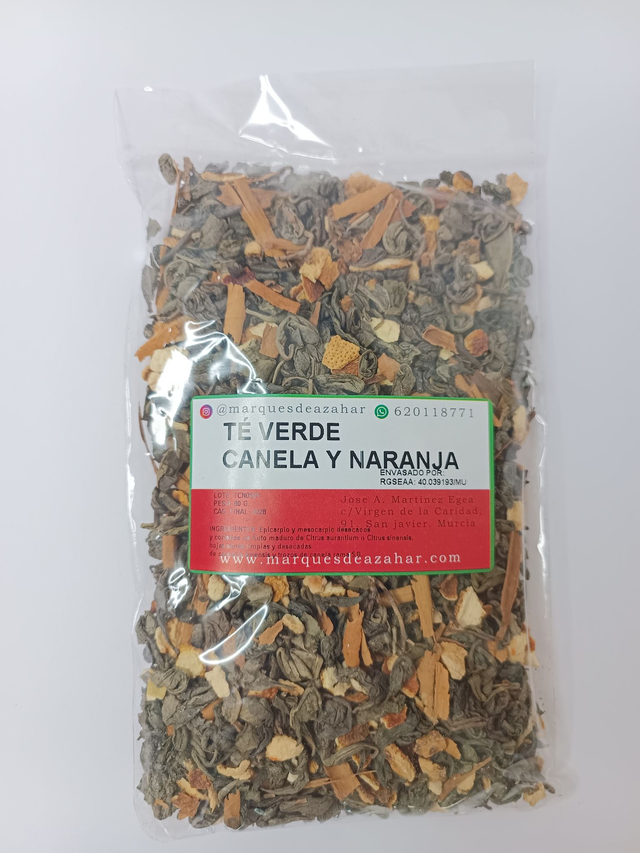 Té verde canela y naranja