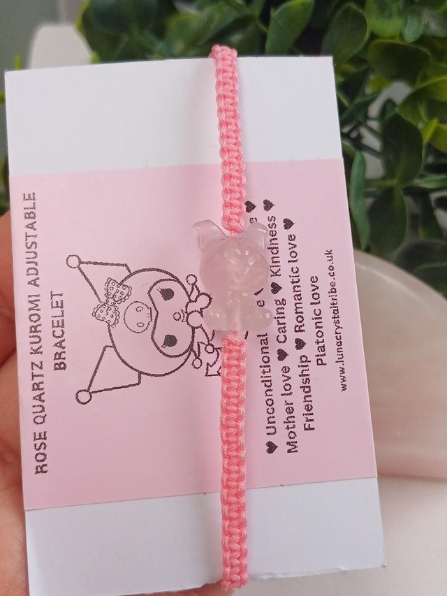 Rose Quartz Kuromi Adjustable Bracelet 