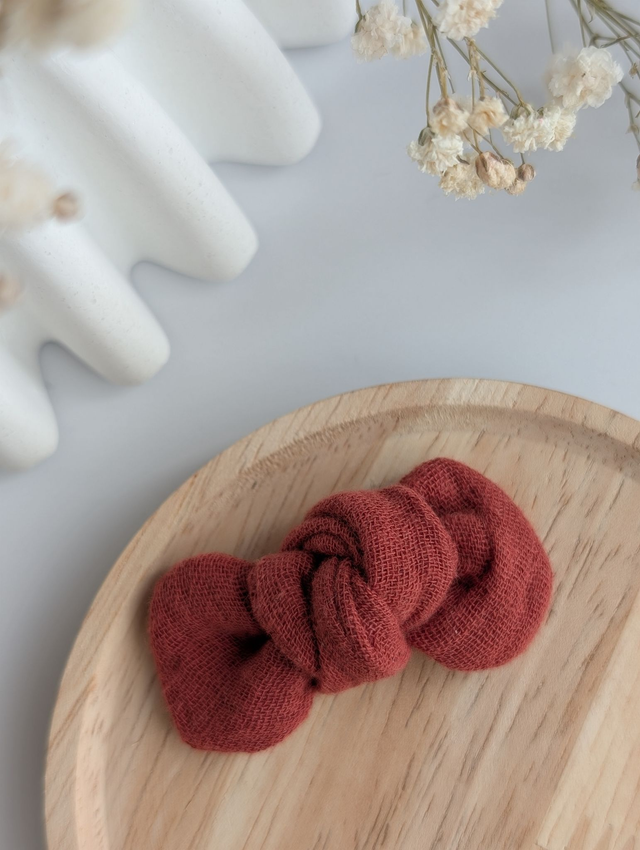 Barrette Noeud Romie terracotta