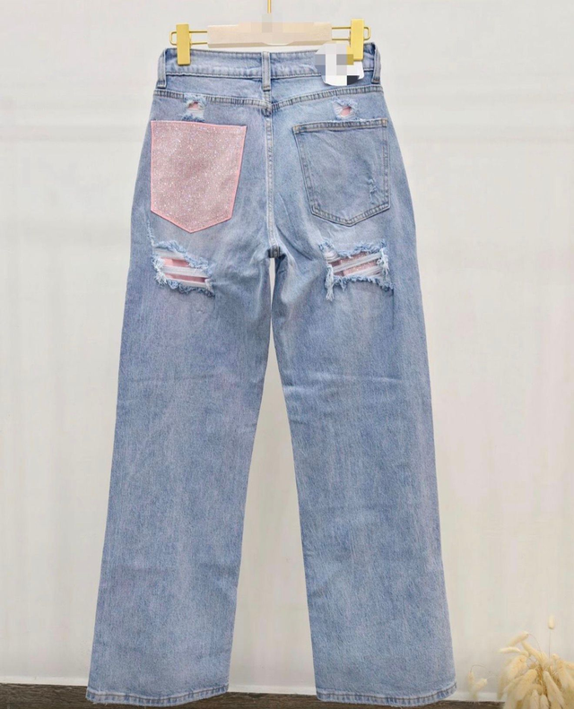 Wide leg jeans Elle - licht blauw