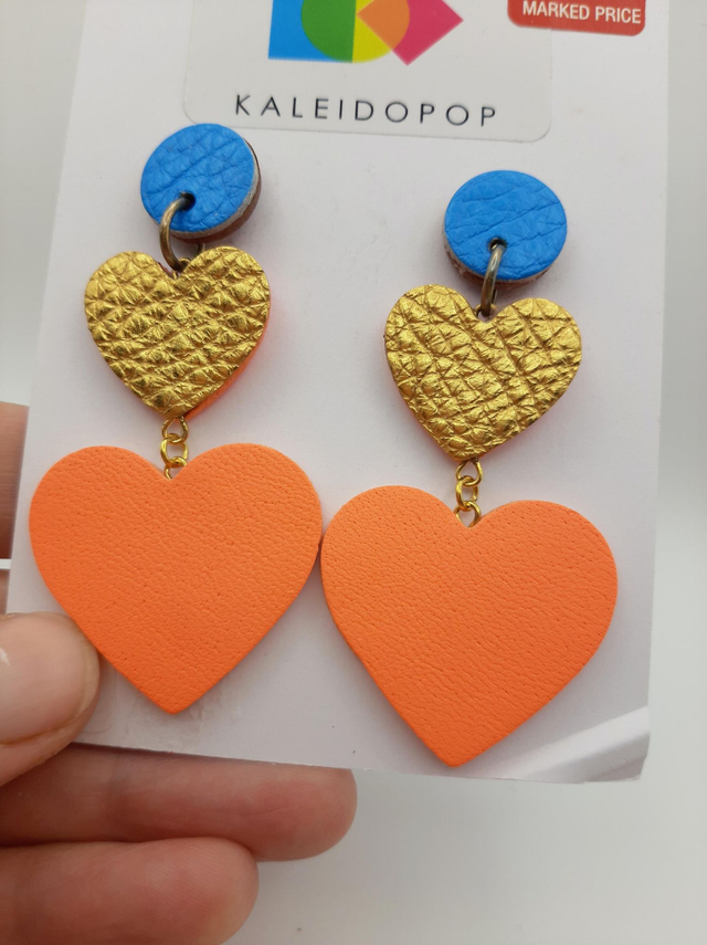 SALE! Double heart drop earrings