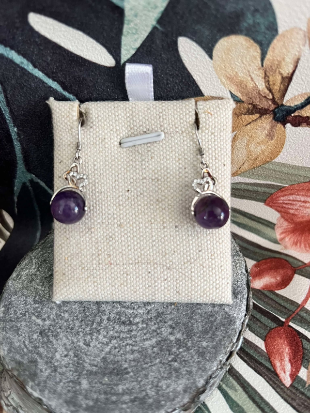 Boucles d'oreilles argent 925 Amethyste