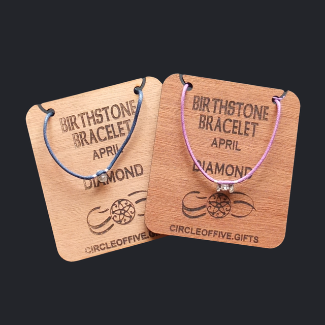 04 Birthstone Bracelet - April - Diamond - (Herkimer Diamond)