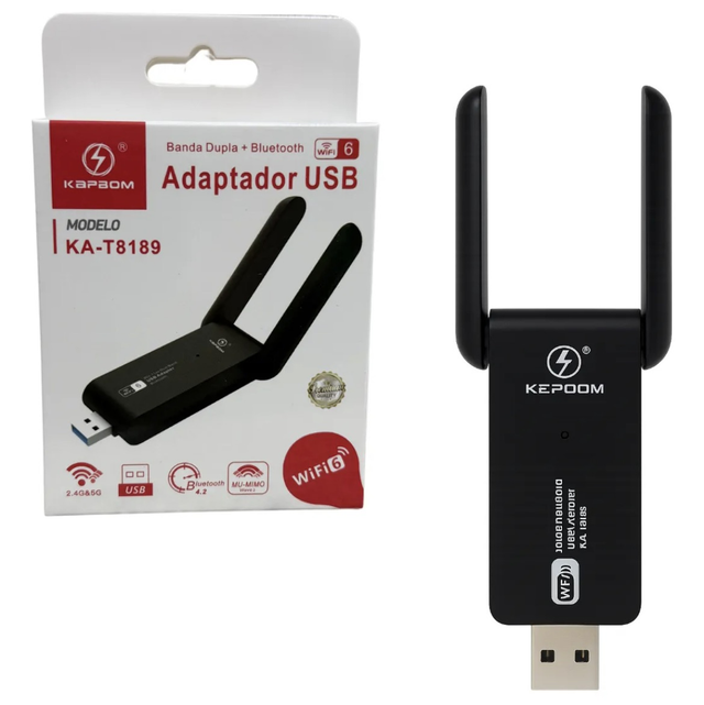 Adaptador Usb Wifi Dual Band 1300mbps 2.4ghz 5g Com Antena