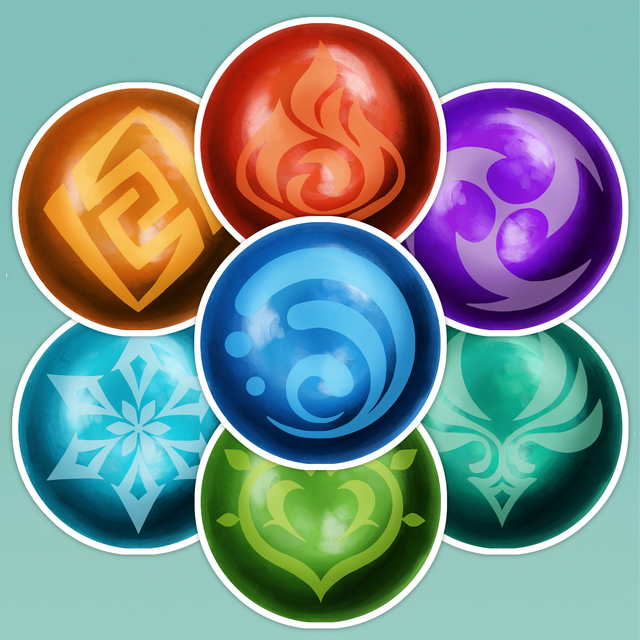 Genshin Elements Vinyl Stickers