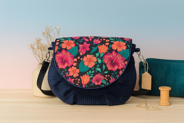 Sac a main velour et liège