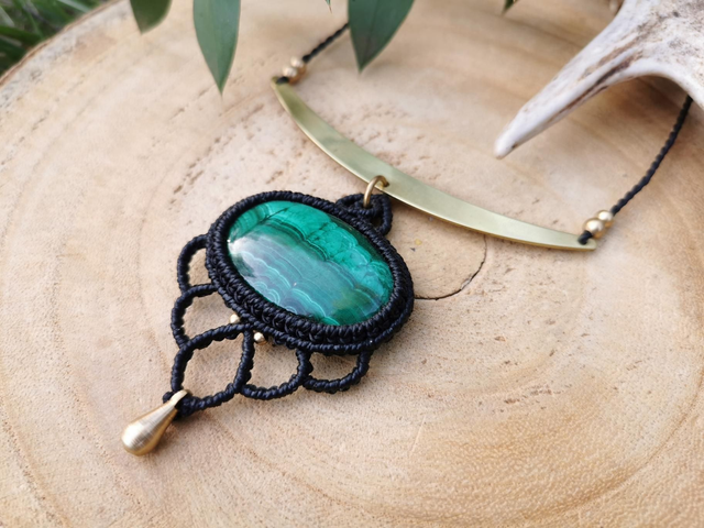 Collier plastron ~ Malachite