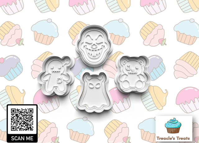 Halloween Little Monsters Fondant/cookie stamps with cutters