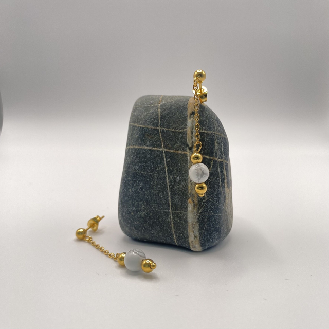 Boucles d'oreilles Paula - howlite