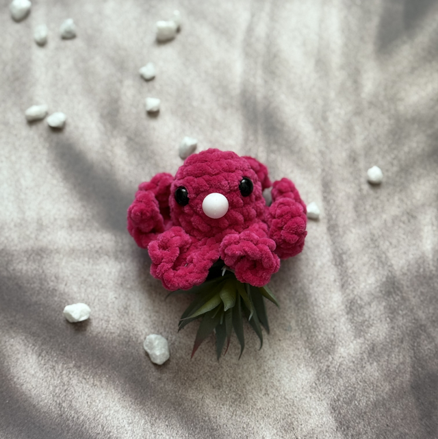 Antistress poulpe tout doux rose fushia