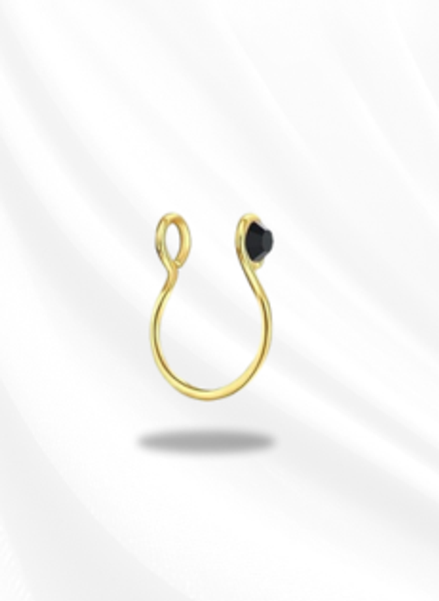 Faux piercing de nez Dotty doré/noir