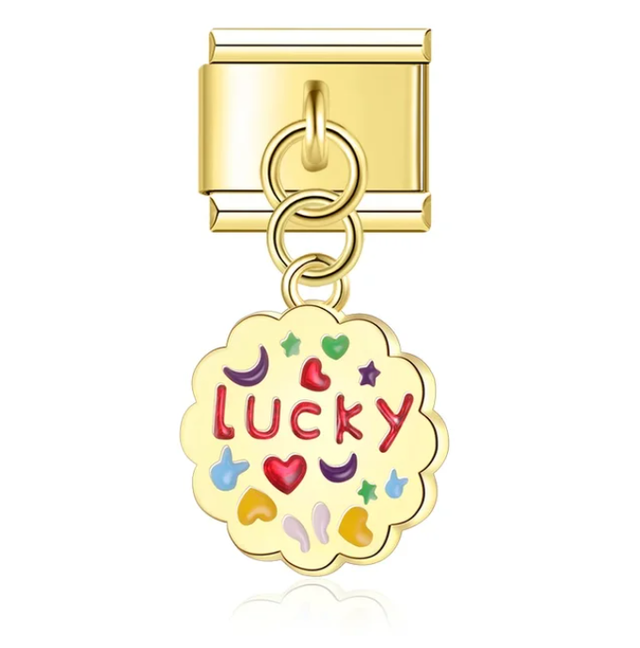 Charm Dorado con colgante Lucky