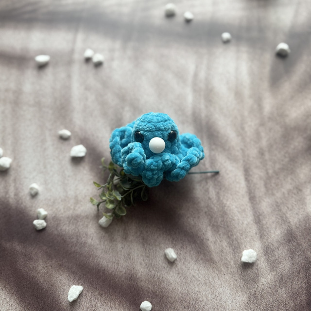 Antistress poulpe tout doux bleu moyen